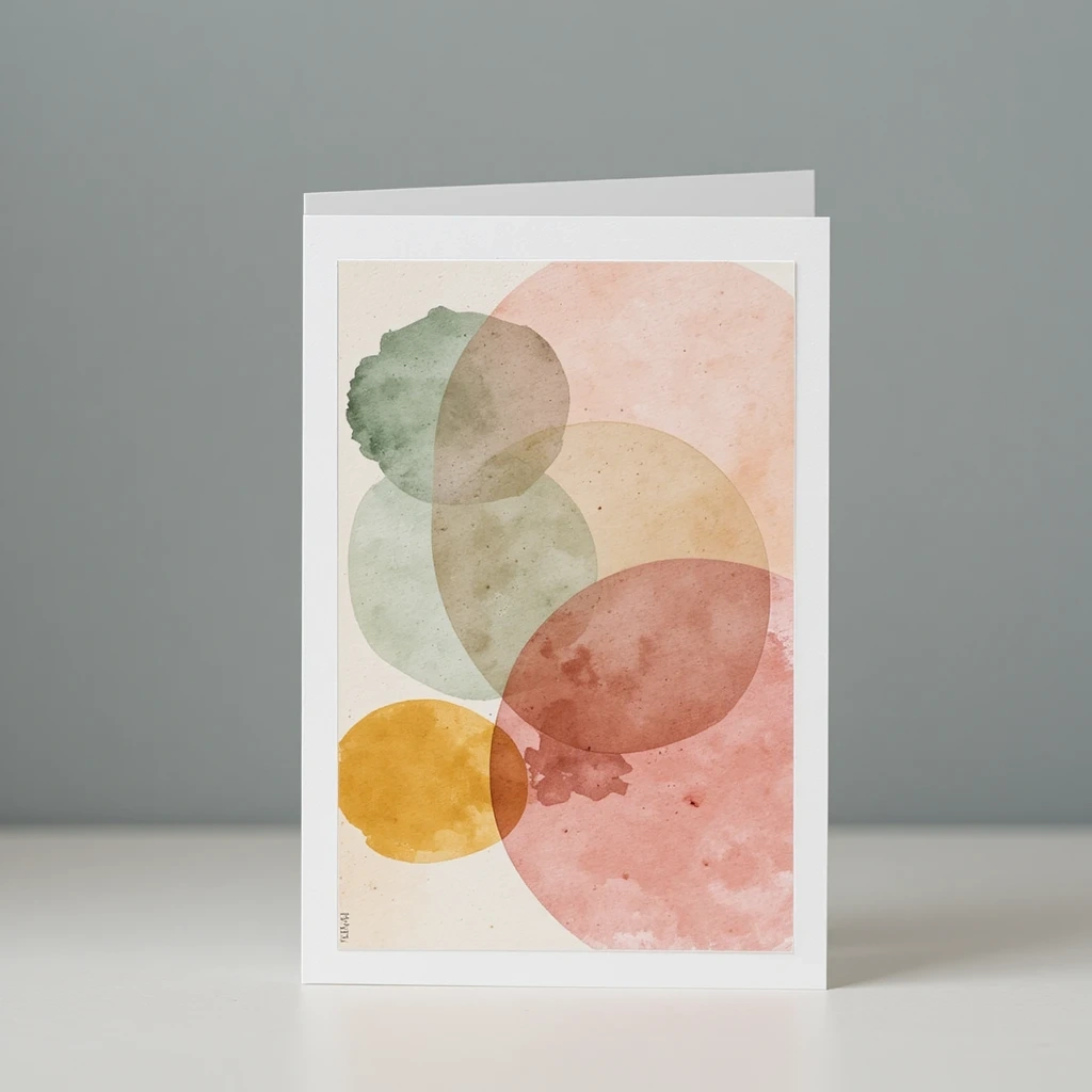 Abstract Geometric Watercolor Card