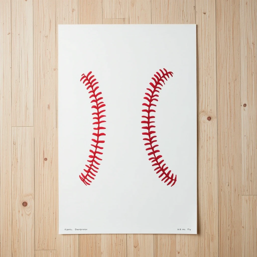 Baseball Stitching Pattern Poster