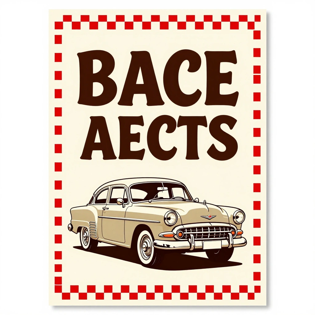 Car Wash Posters with a Retro 1950s Style
