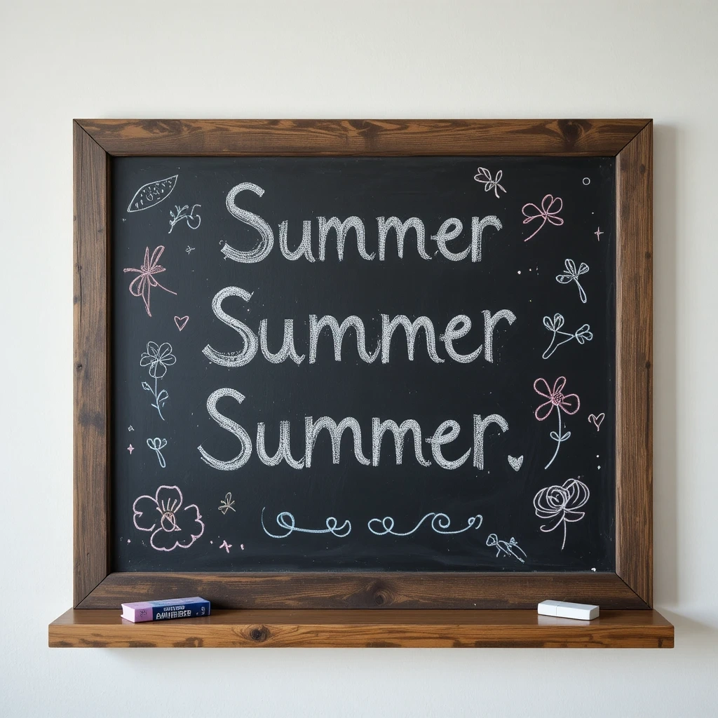 Chalkboard Paint Mason Board Summer Bucket List Poster