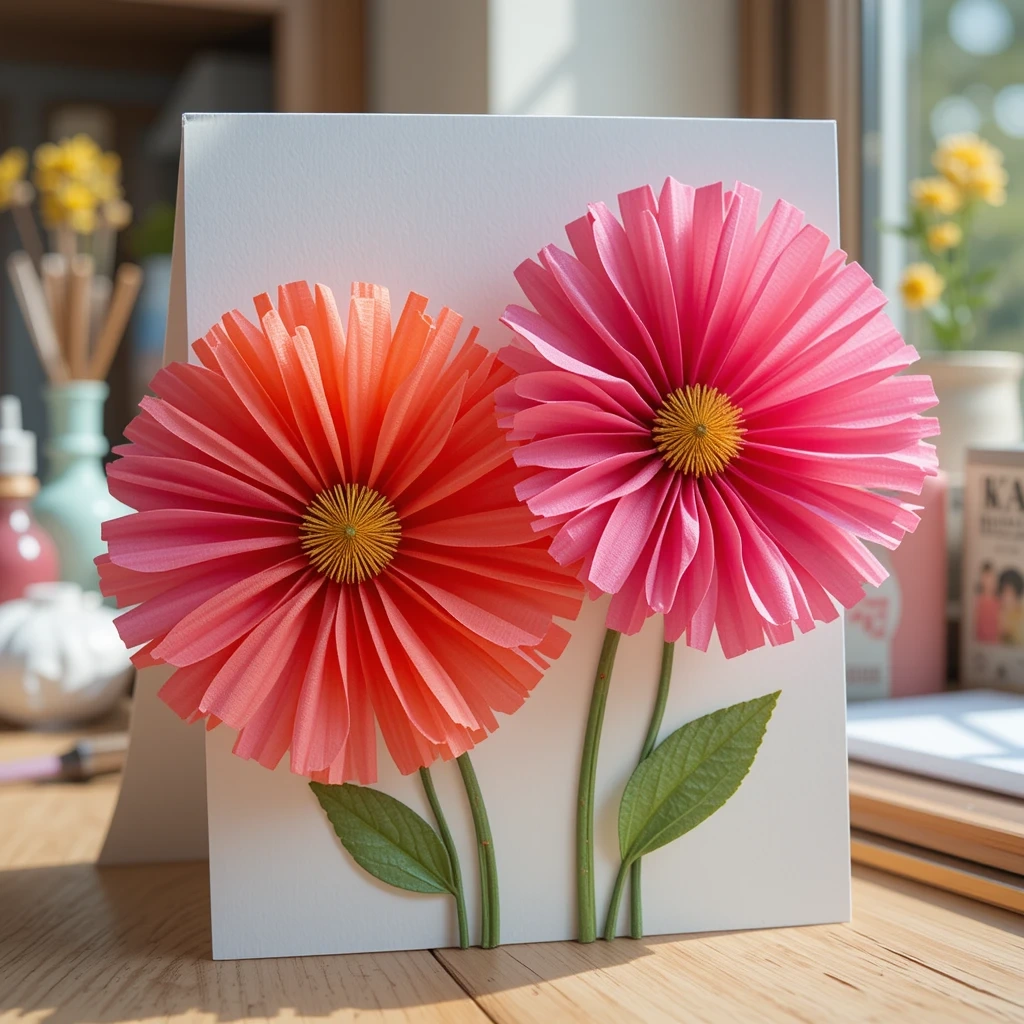 Coffee Filter Flower Card