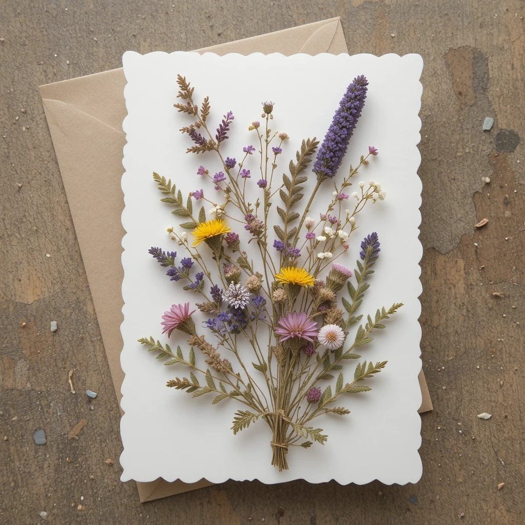 Dried Flower Herbarium Card
