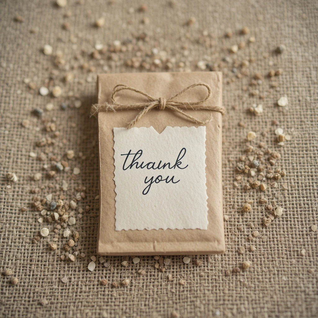 Dried Herb & Seed Packet Wedding Thank You Cards