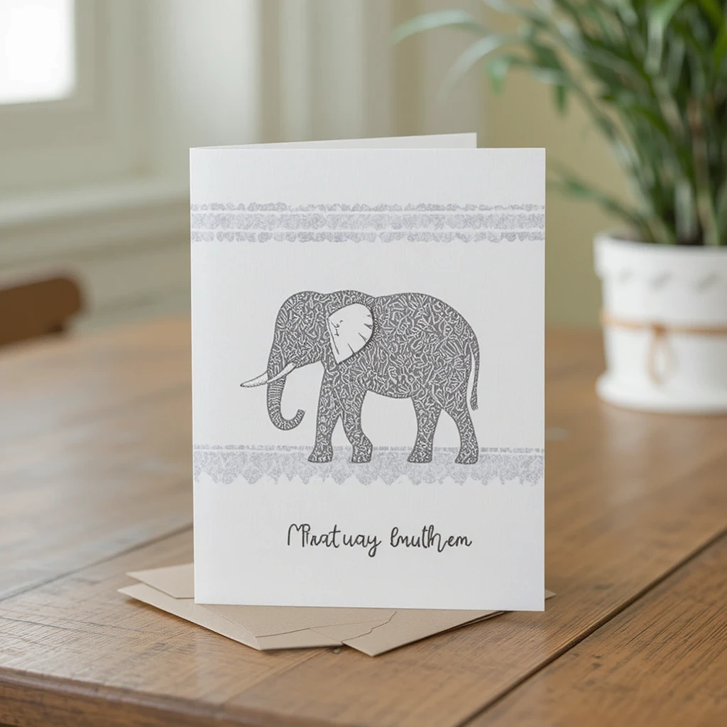Elephant Stamped Card