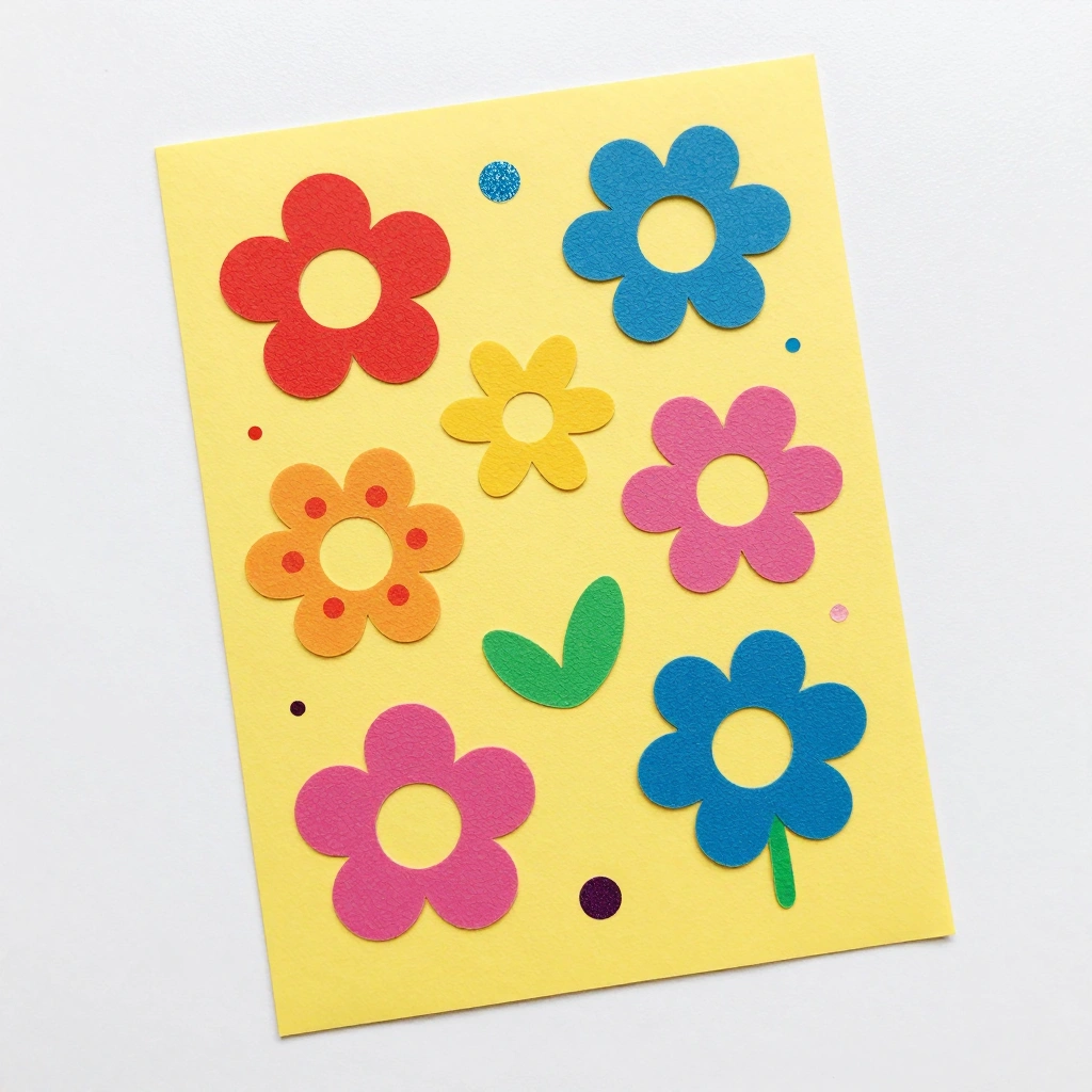 Flower Cards Ideas Using Foam Stickers