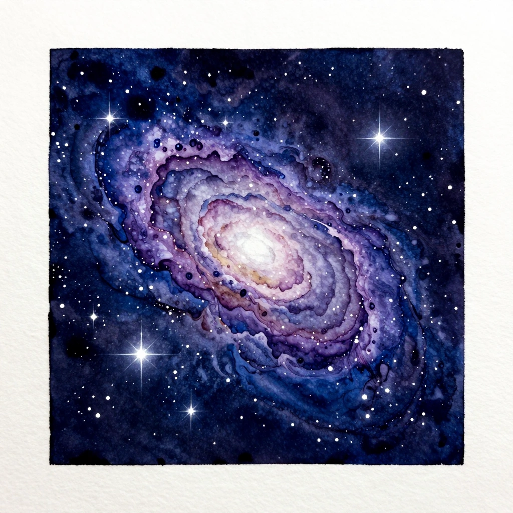 Galaxy & Space Watercolor Print