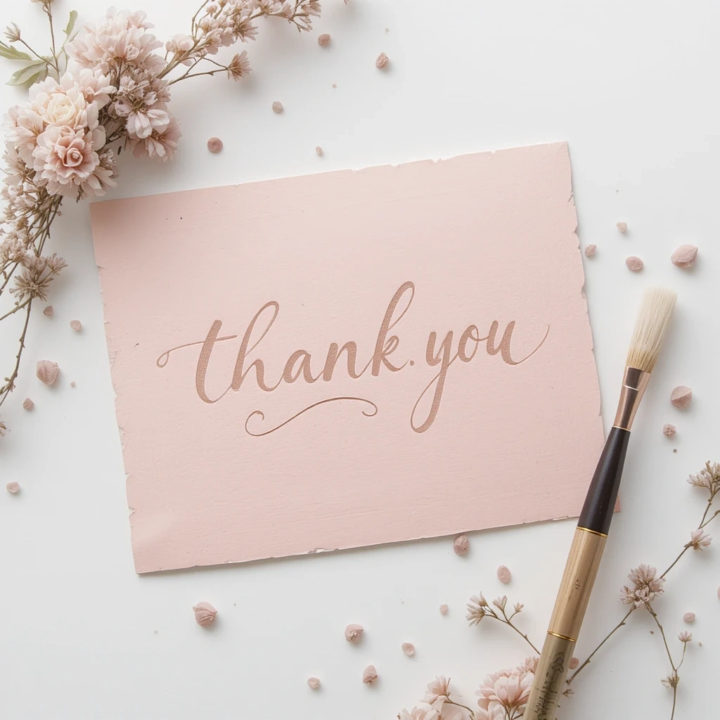 Hand-Lettered Calligraphy Thank You Cards