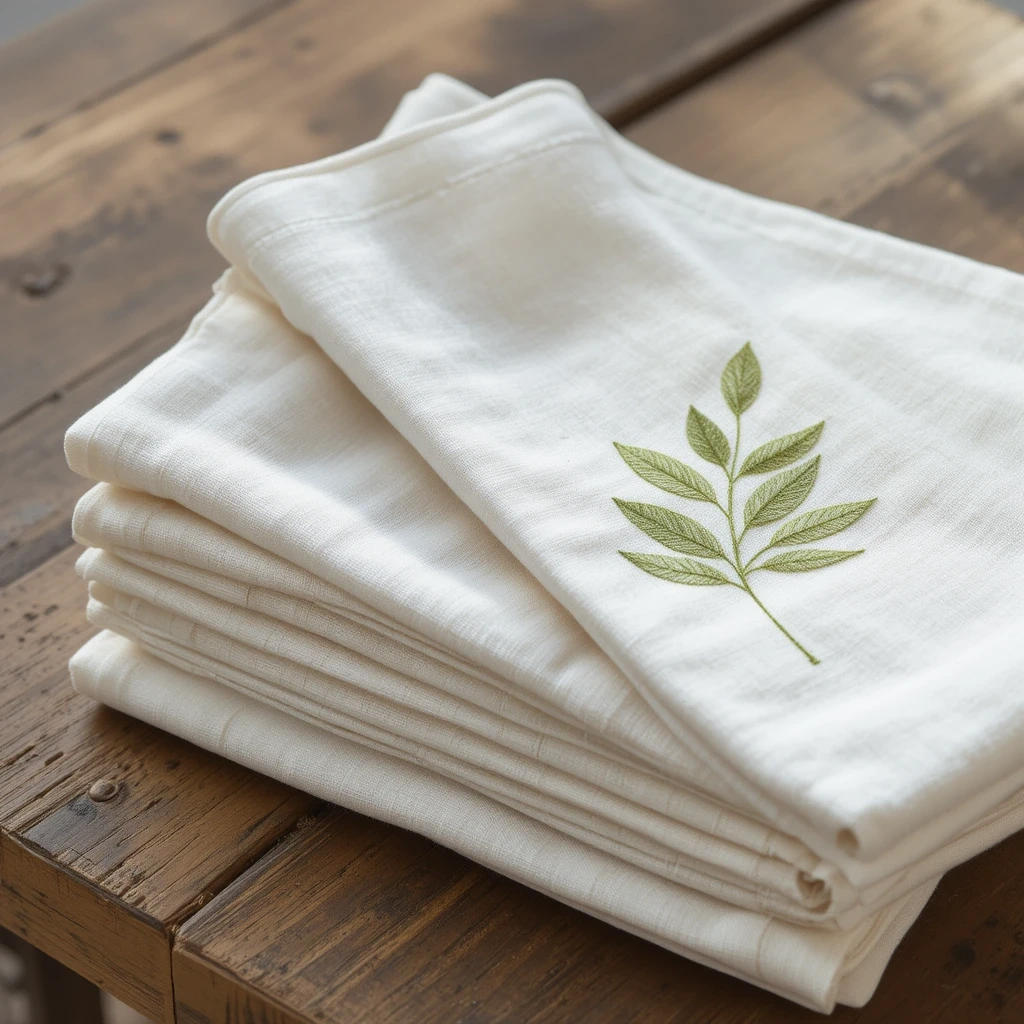 Hand-Stamped Linen Napkins