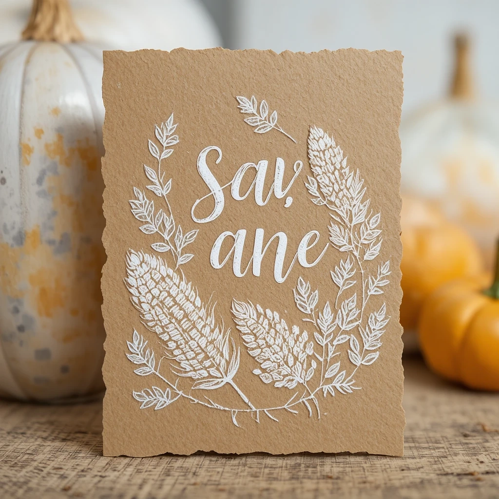 Kraft Paper Harvest Card

