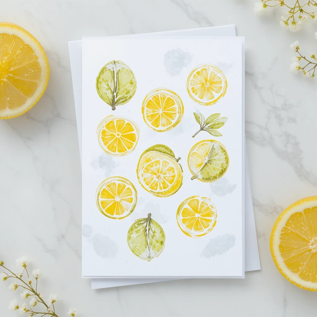 Lemon and Gold Foil Card