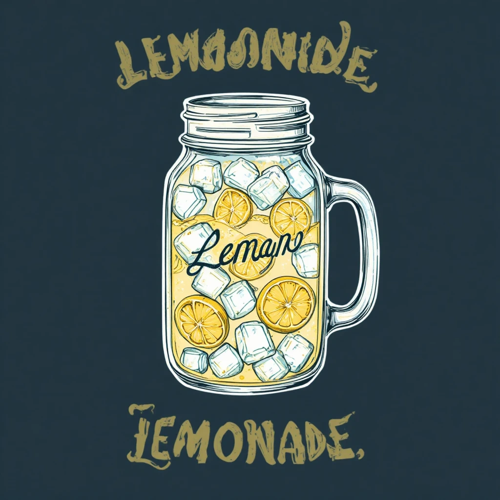 Mason Jar Illustration Poster