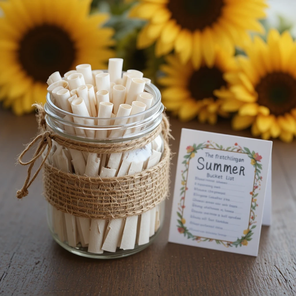 Mason Jar Summer Bucket List Poster