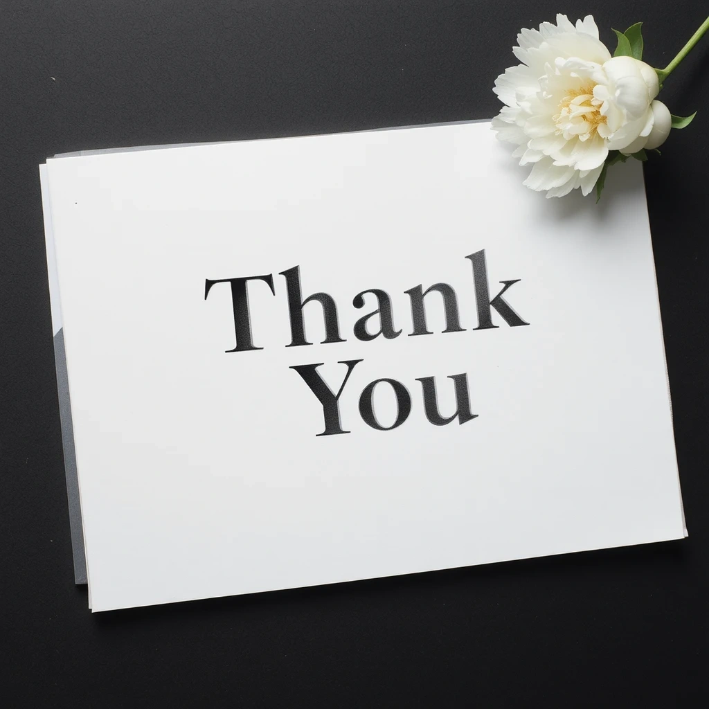 Minimalist Black & White Wedding Thank You Cards