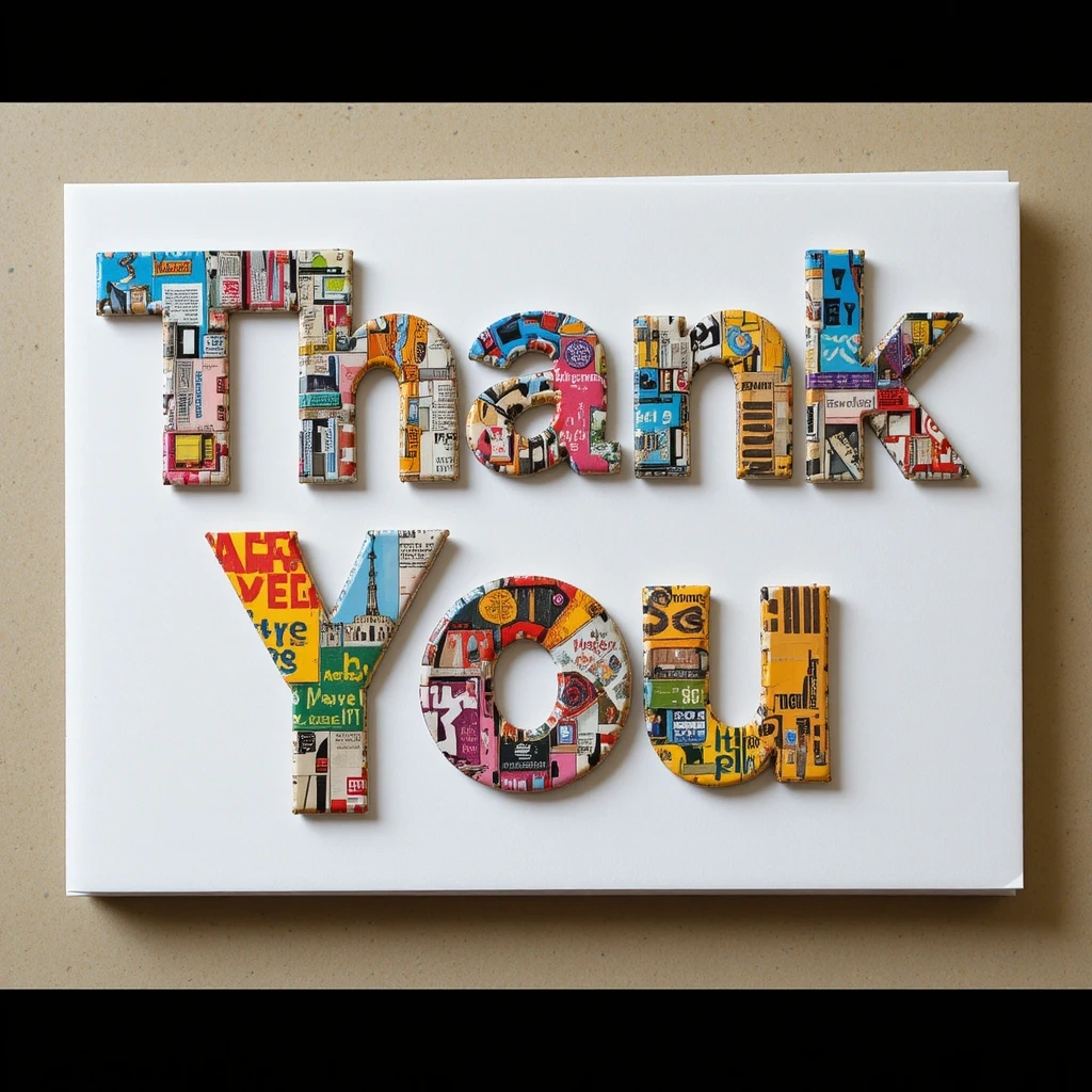 Newspaper Collage Thank-You Card