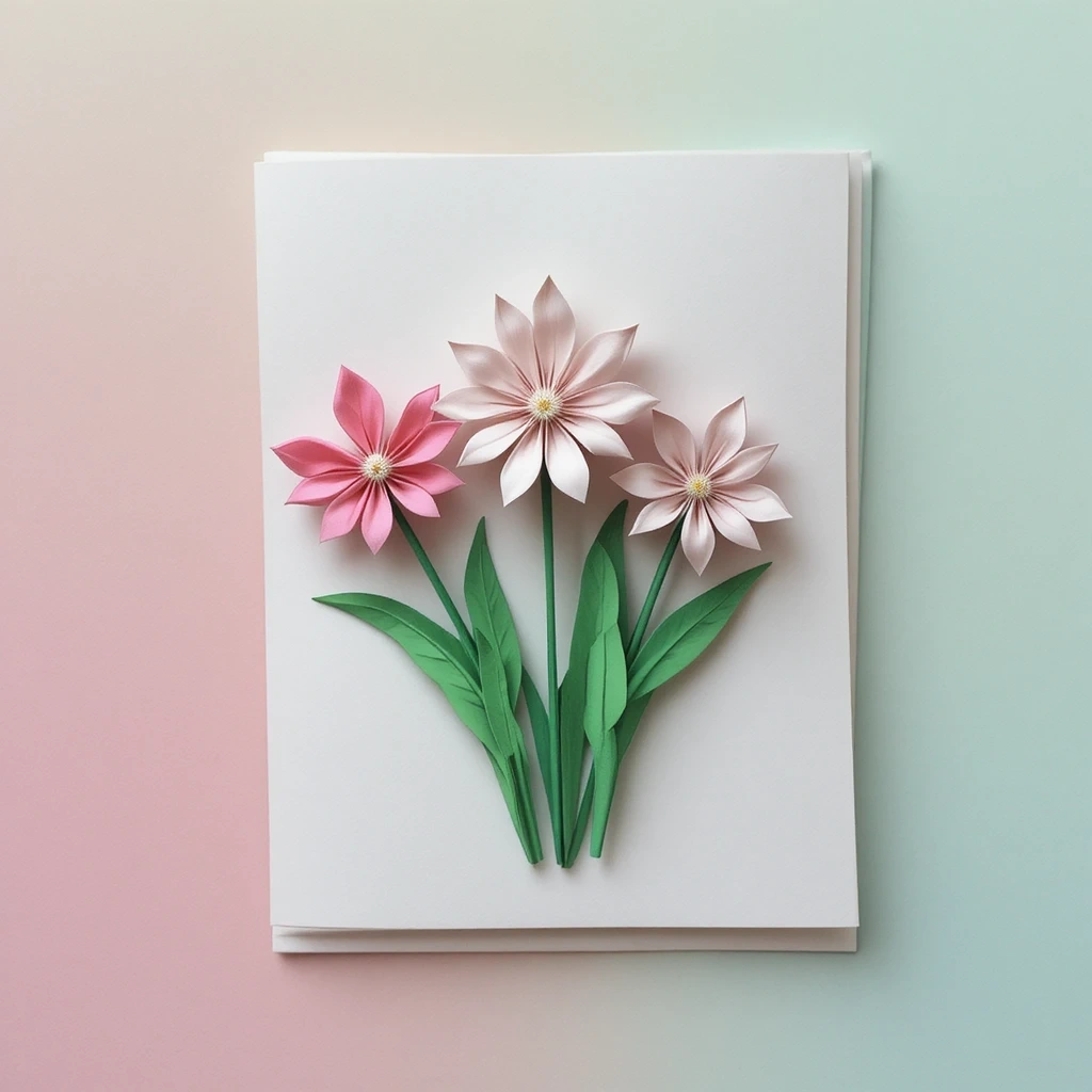 Origami Flower Bouquet Card