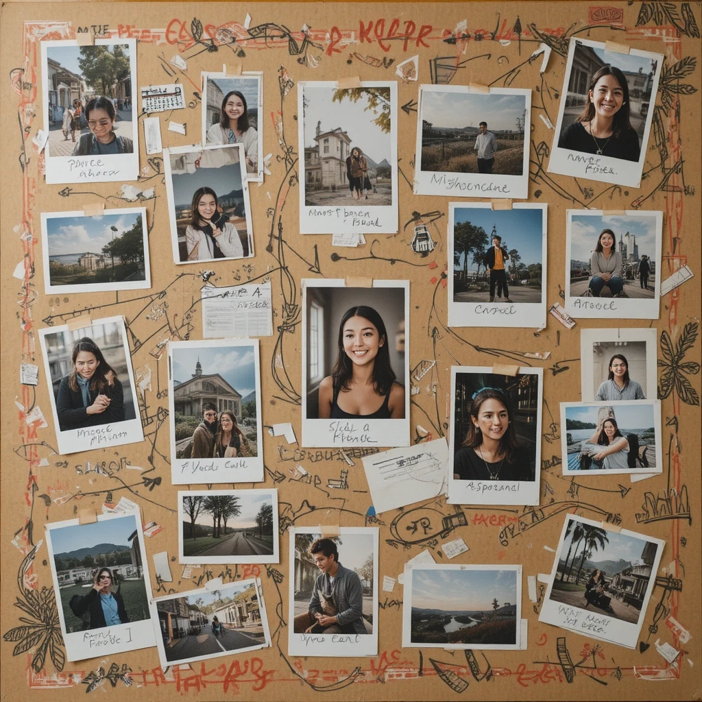 Photo Collage Memory Map Poster