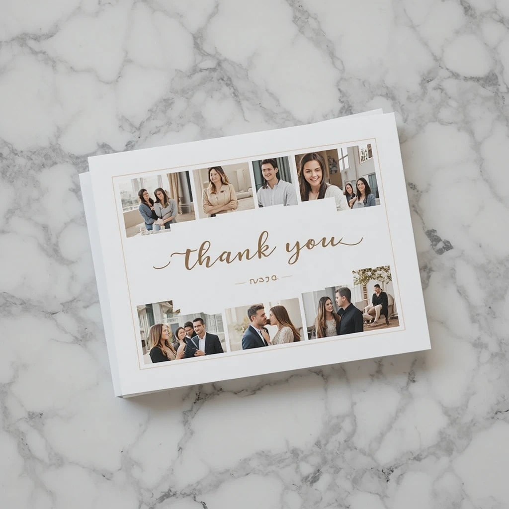 Photo Collage Wedding Thank You Cards