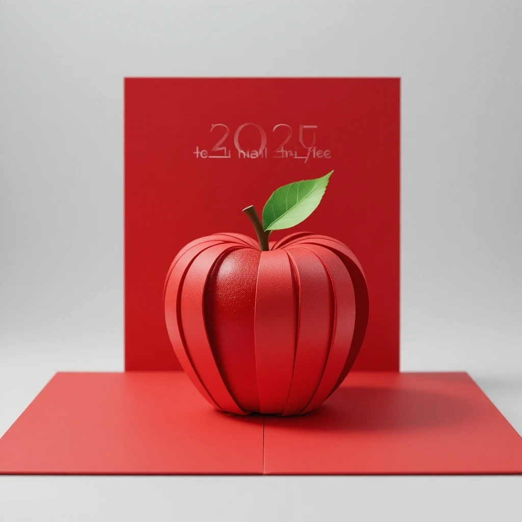 Pop-Up Paper Apple Card