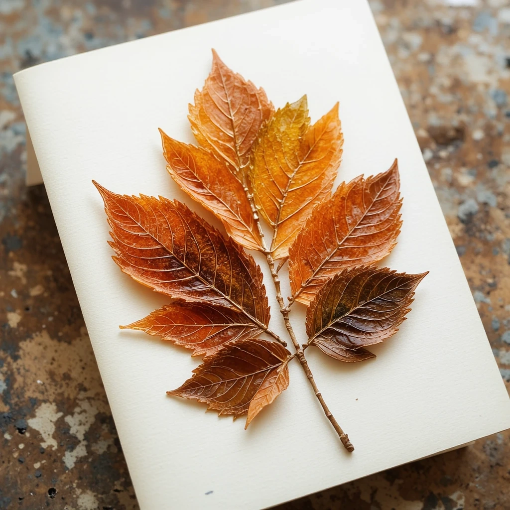 Pressed Leaf Greeting Card