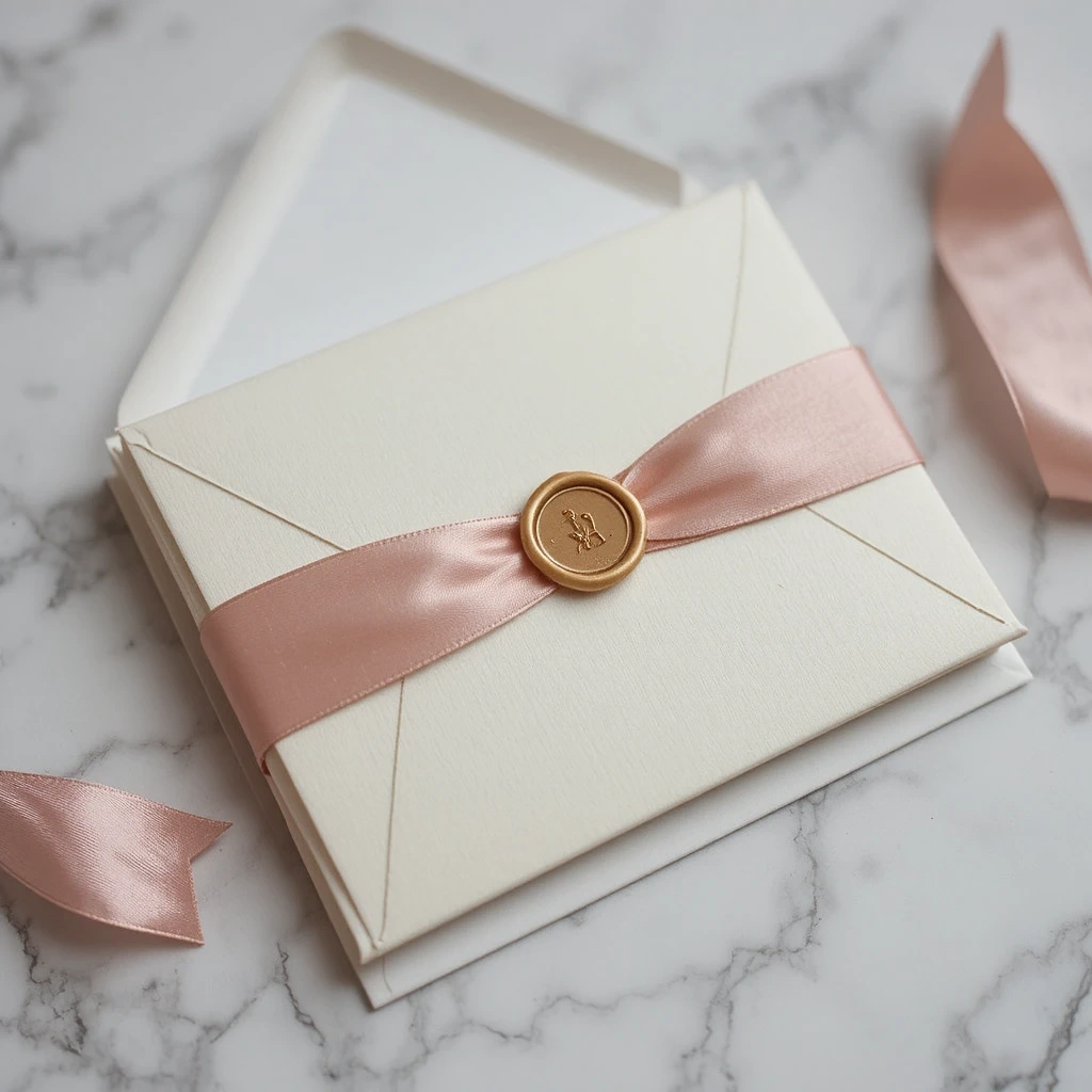 Ribbon-Wrapped Luxury Baby Shower Card