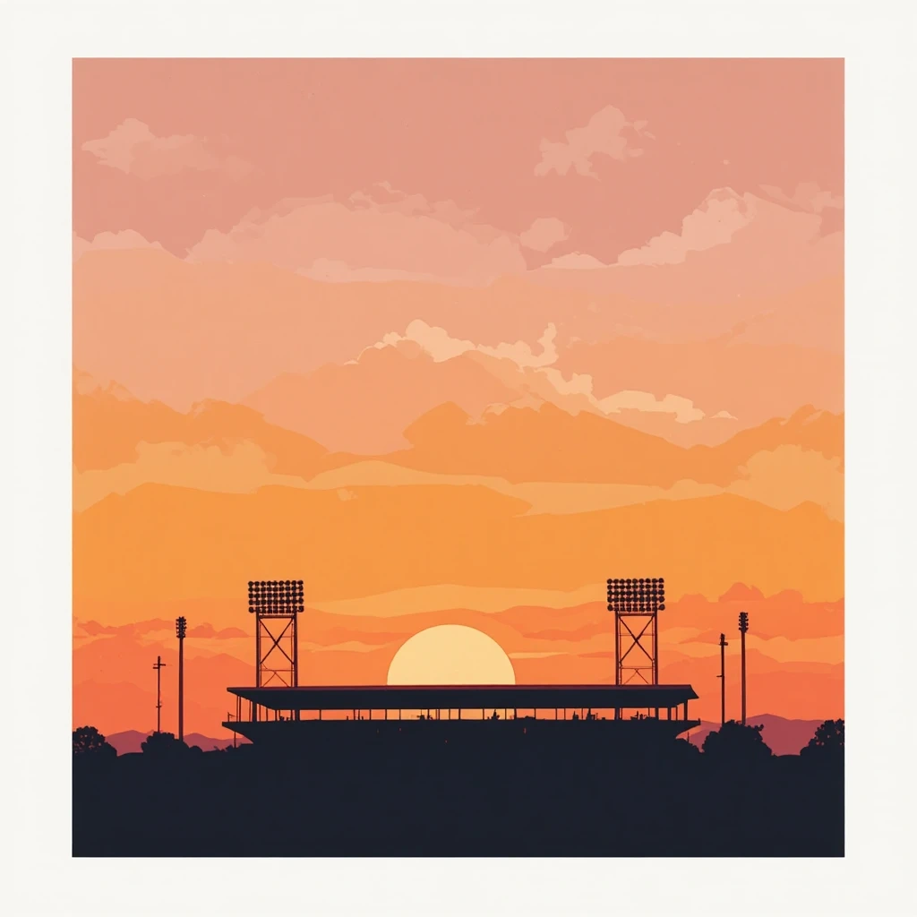 Stadium Silhouette Skyline Poster