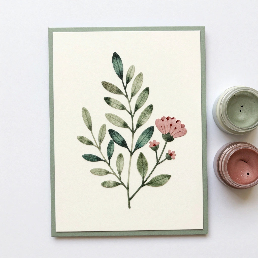Stamped Botanical Card