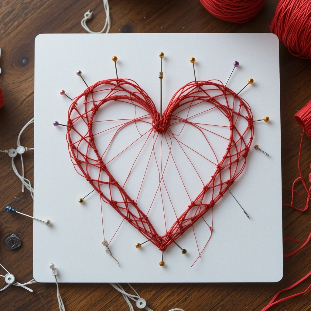 String Art Heart Card