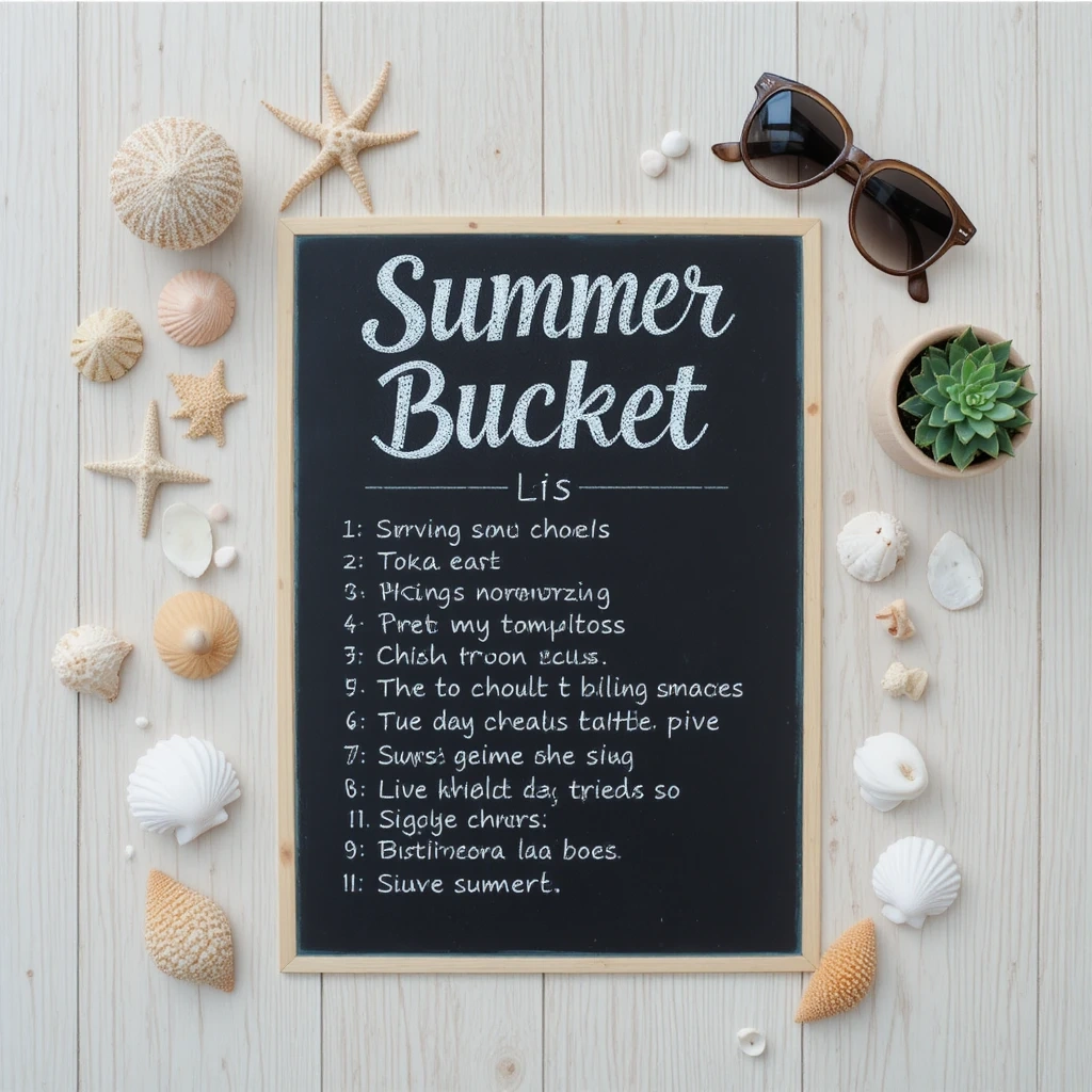The Classic Chalkboard Summer Bucket List Poster