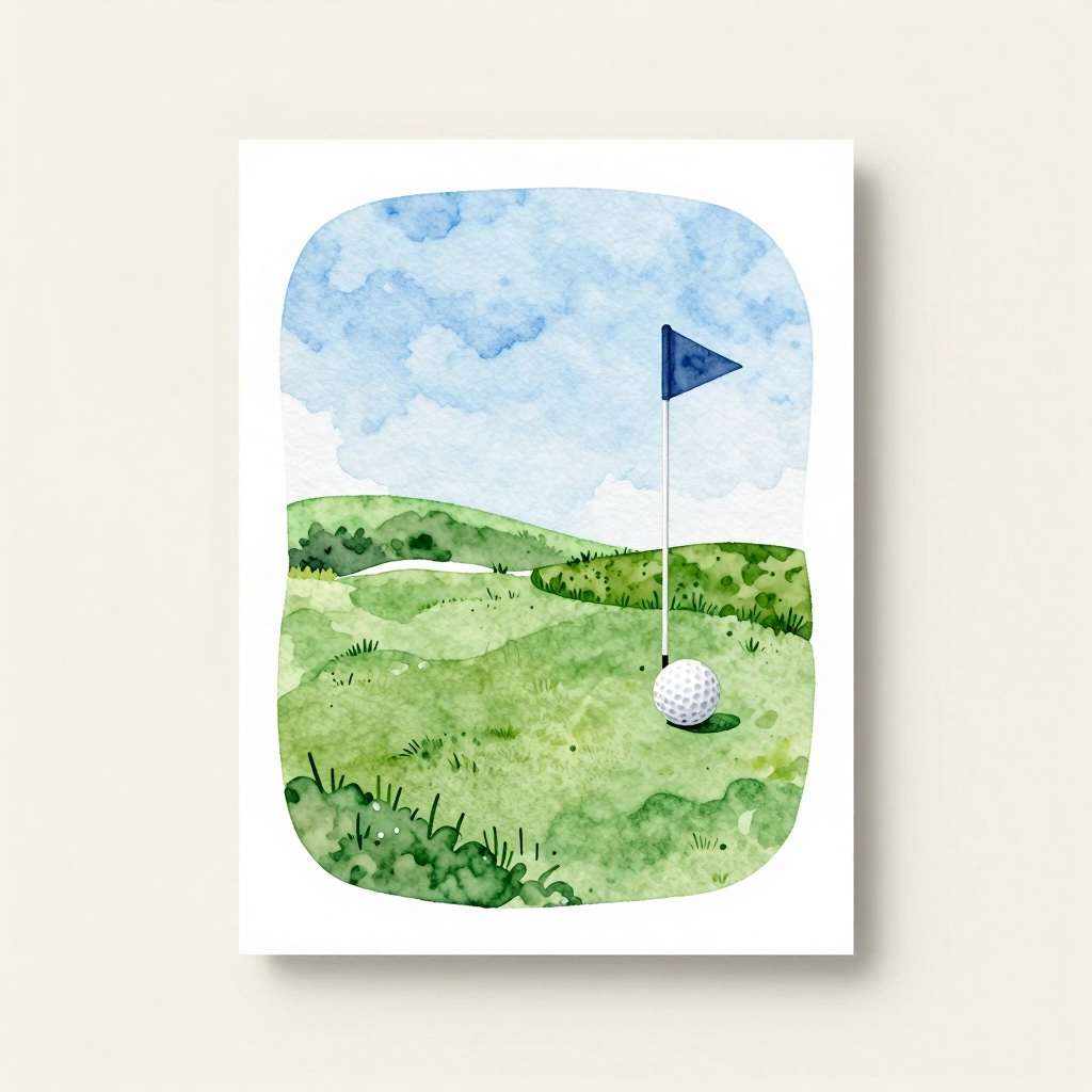 The Hole-in-One Watercolor Card