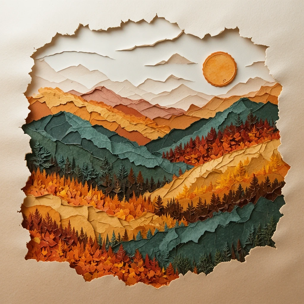 Torn Paper Landscape Card