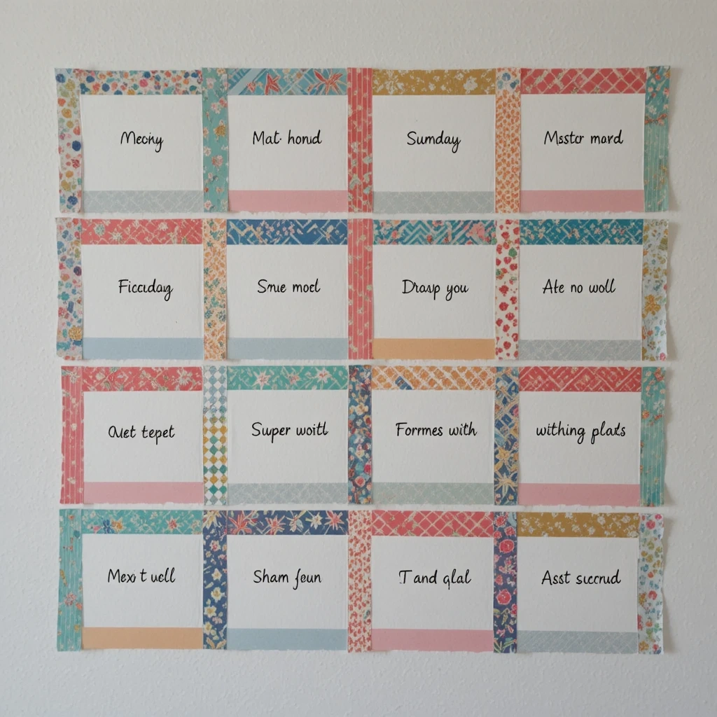 Washi Tape Grid Summer Bucket List Poster
