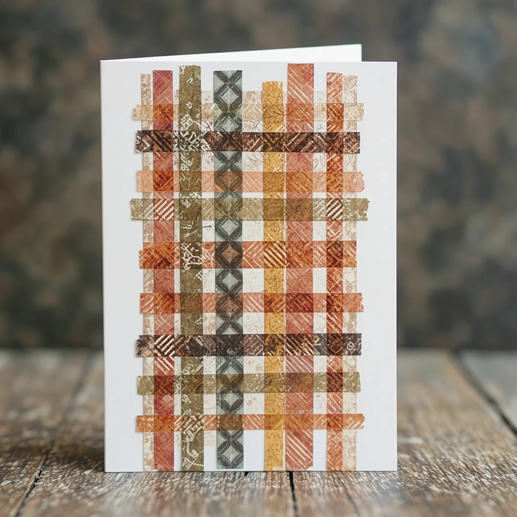 Washi Tape Plaid Card