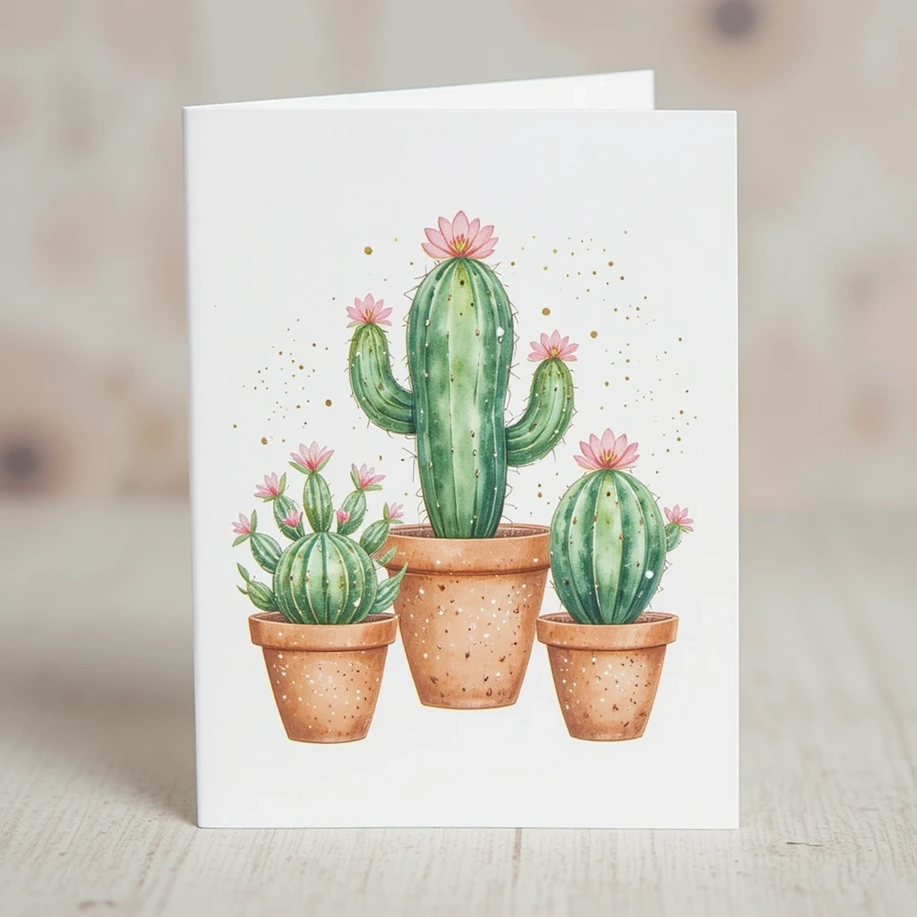 Watercolor Cactus Card