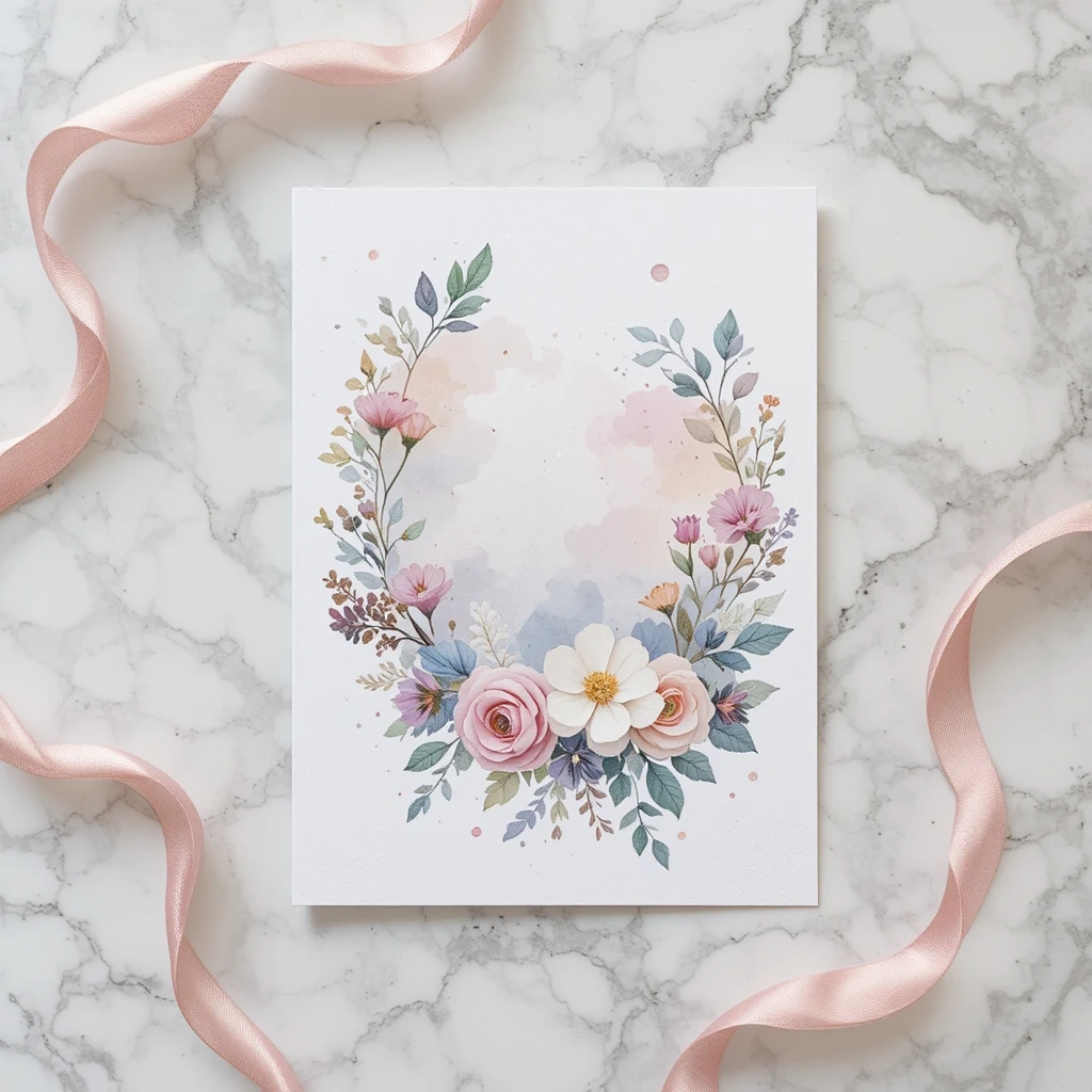Watercolor Floral Baby Shower Card