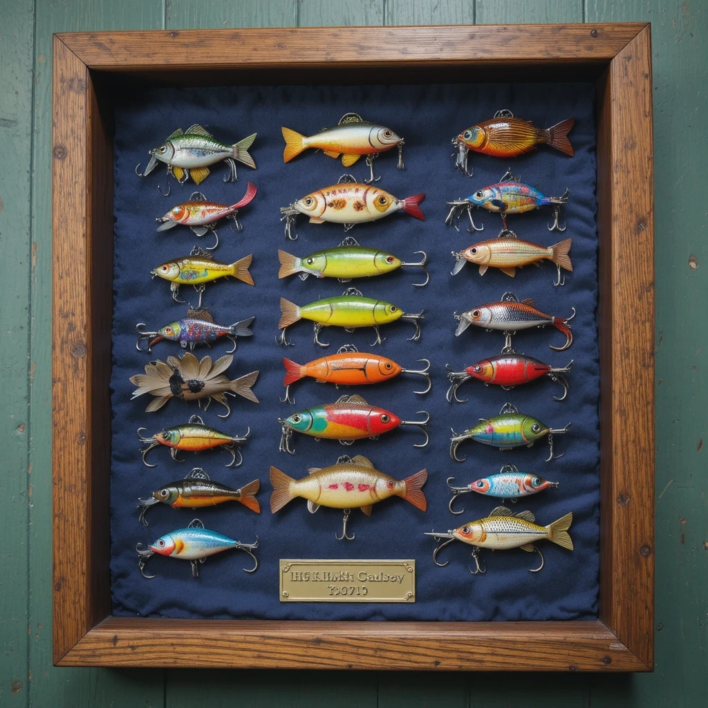 Personalized Fishing Lure Display Shadow Box