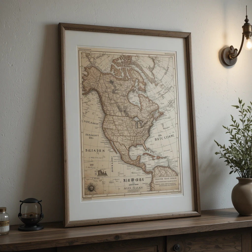 Vintage Map Print of His Hometown