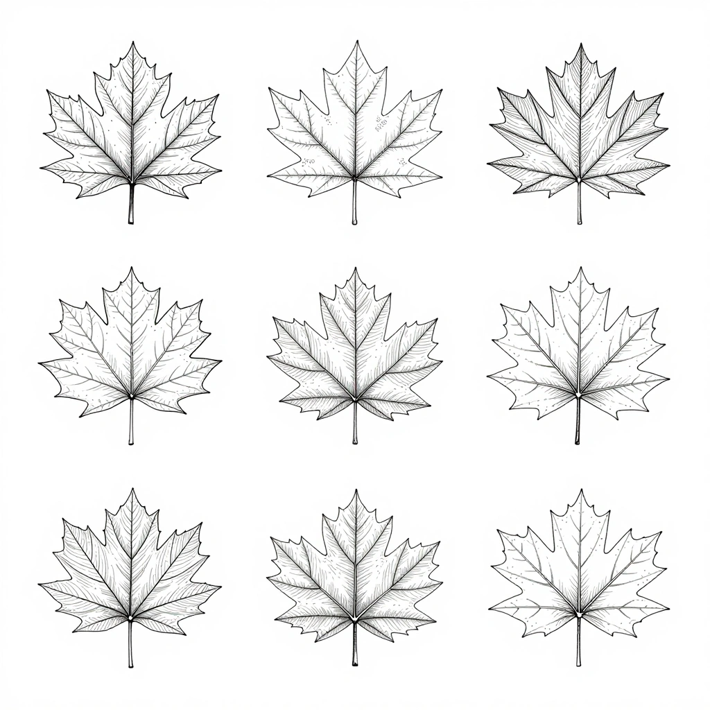 Botanical Fall Leaves Chart