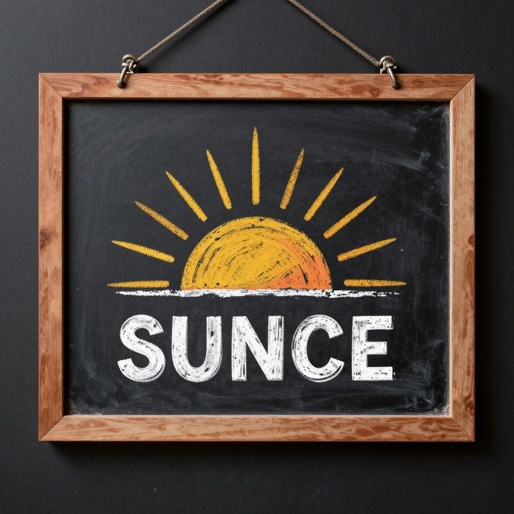 Chalkboard-Style Sunrise Poster