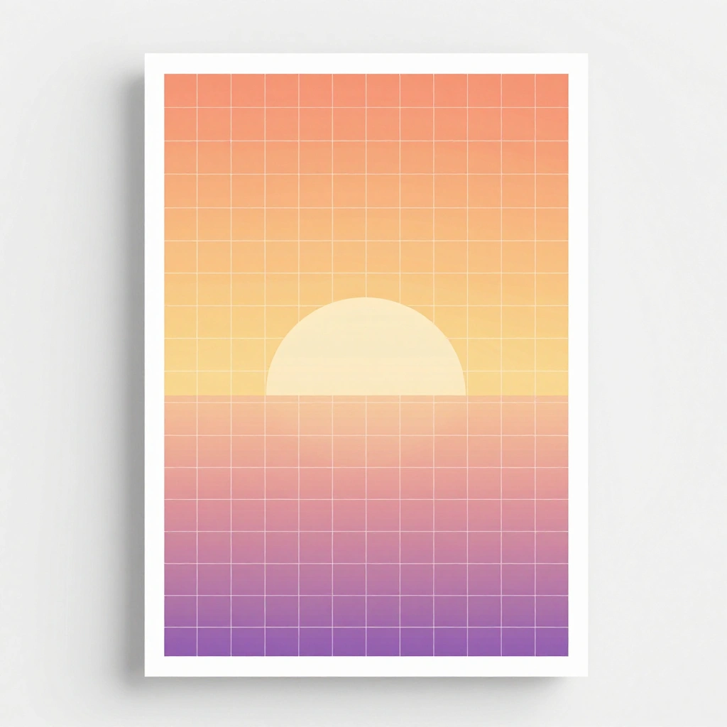 Grid-Style Sunrise Gradient Poster