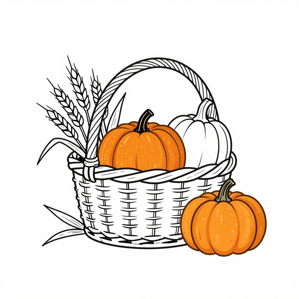 Harvest Basket Illustration Poster