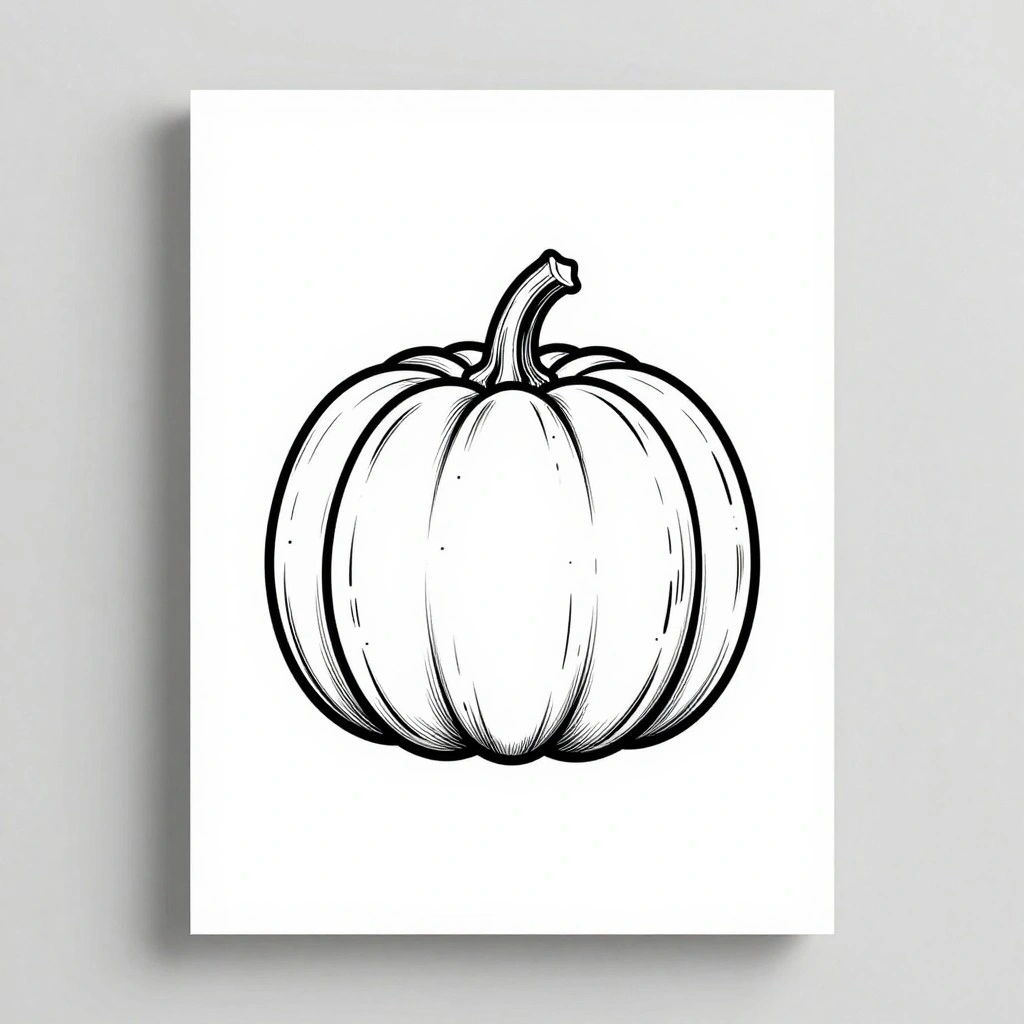 Minimalist Pumpkin Line Art Poster