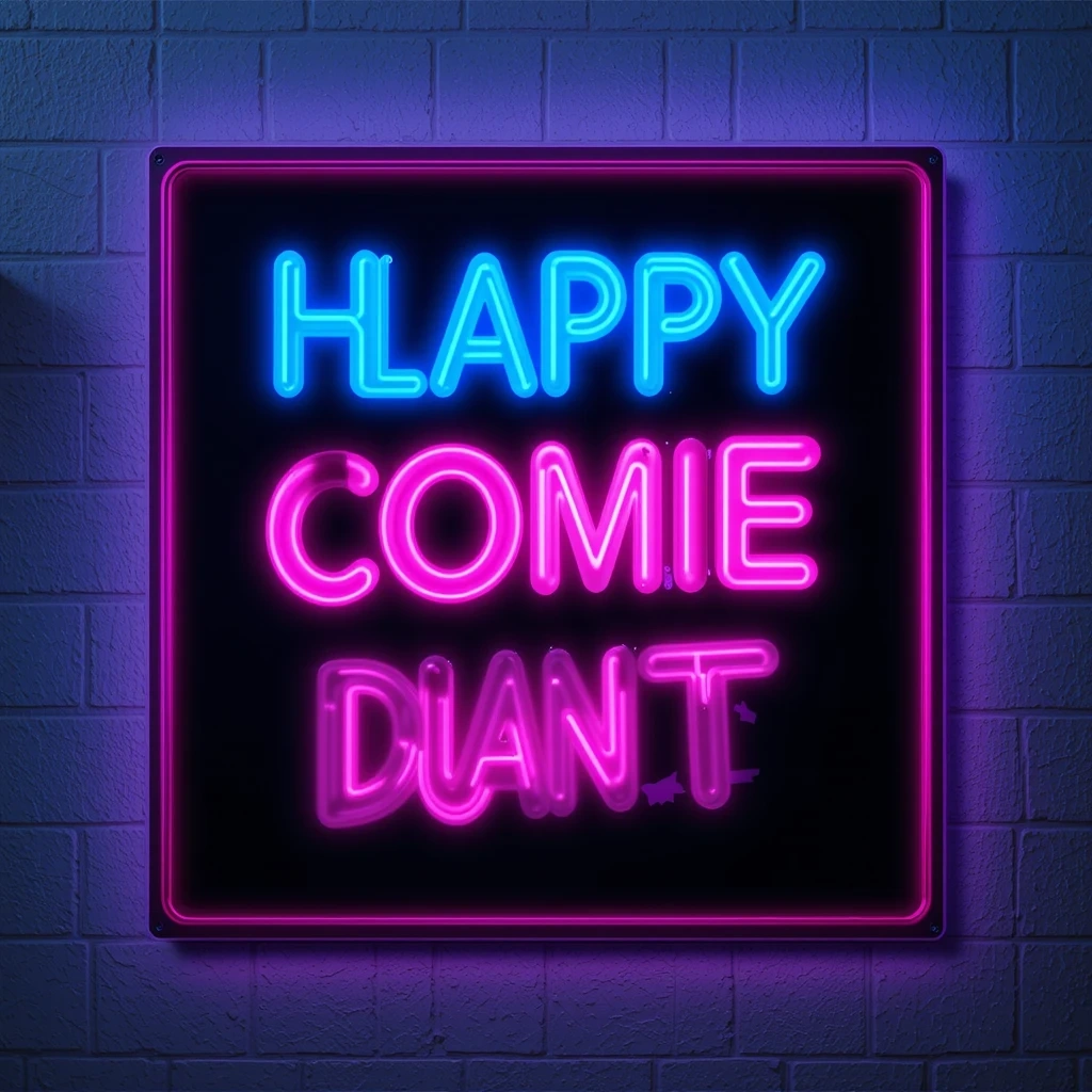Neon Sign Style Poster