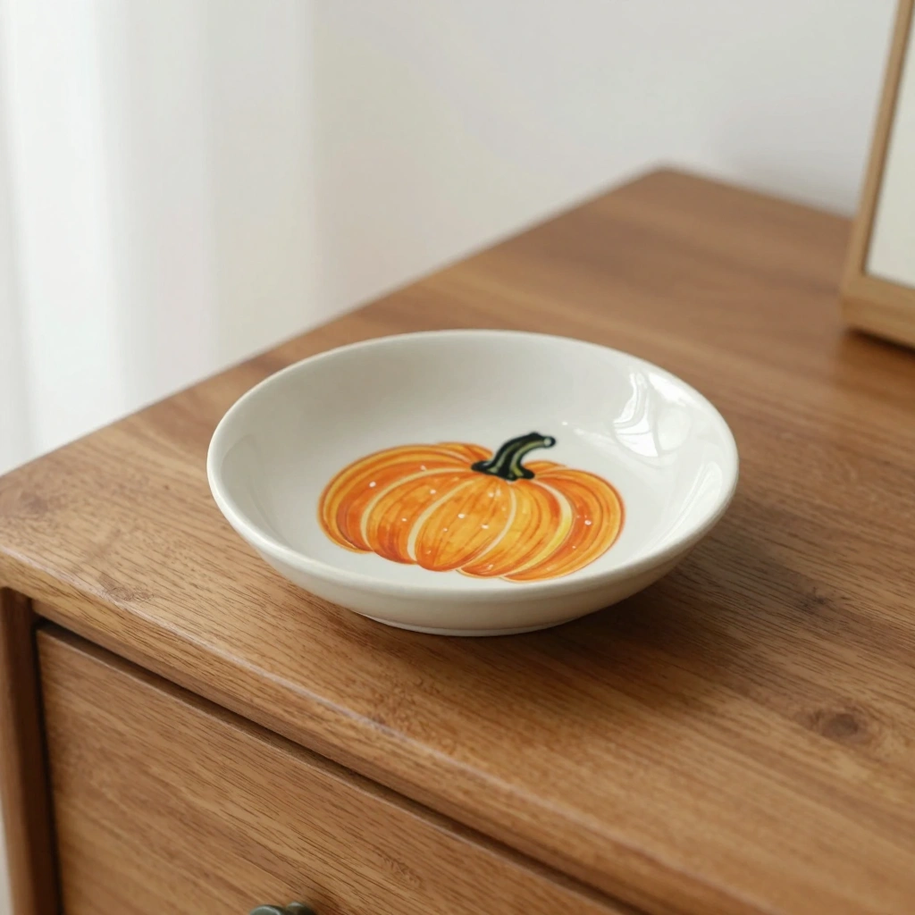Painted Pumpkin Trinket Dishes
