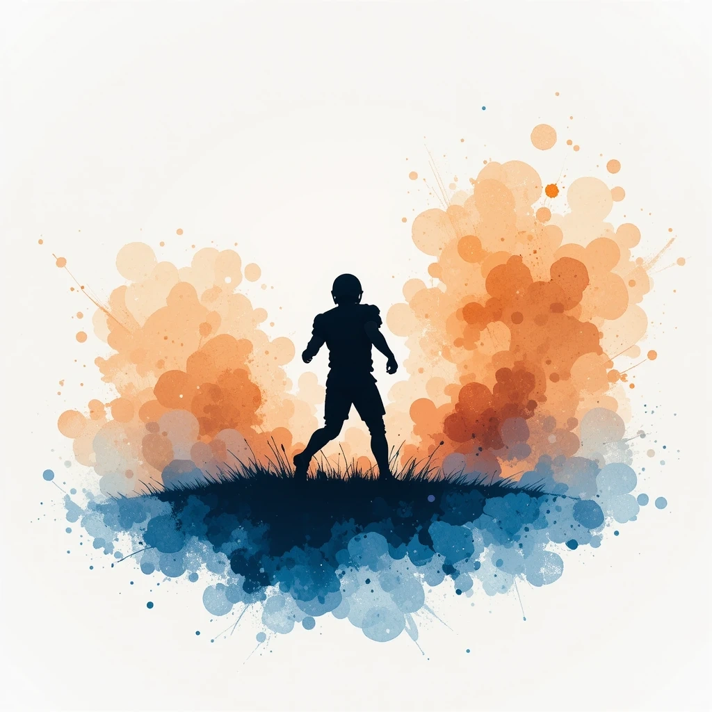 Watercolor Football Silhouette Poster