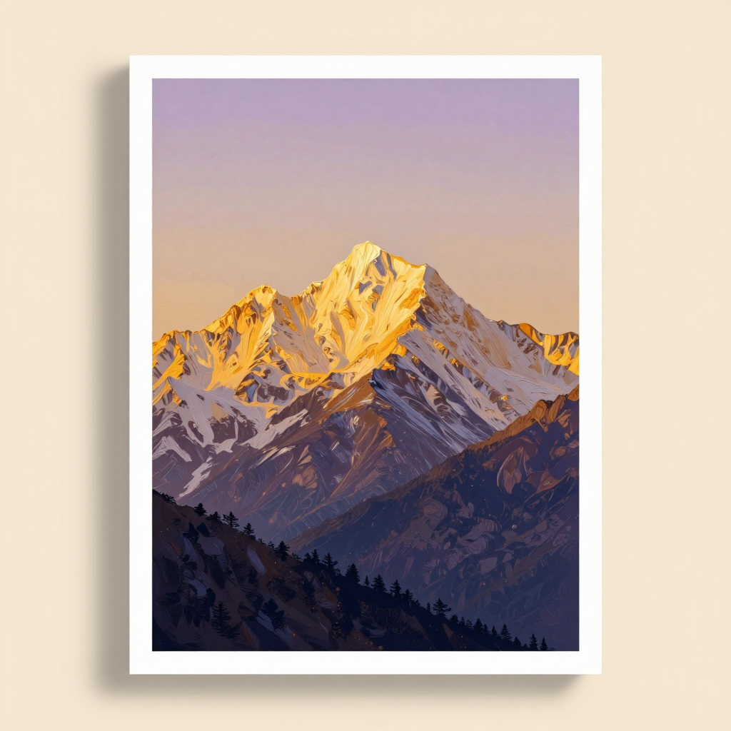 Painted Mountain Sunrise Poster