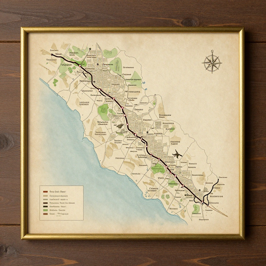 A Custom Trail or Route Map of a Planned Adventure