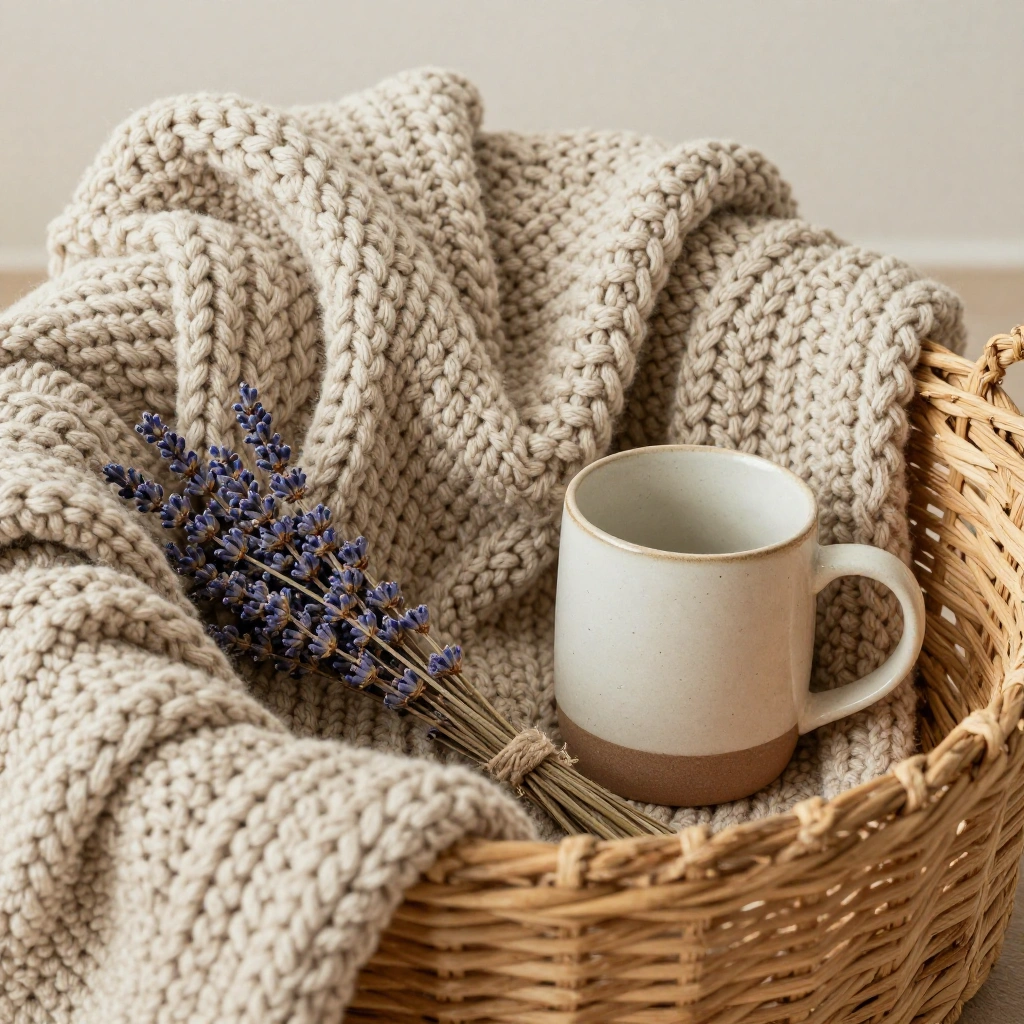 Cozy Knit Blanket and Mug Set