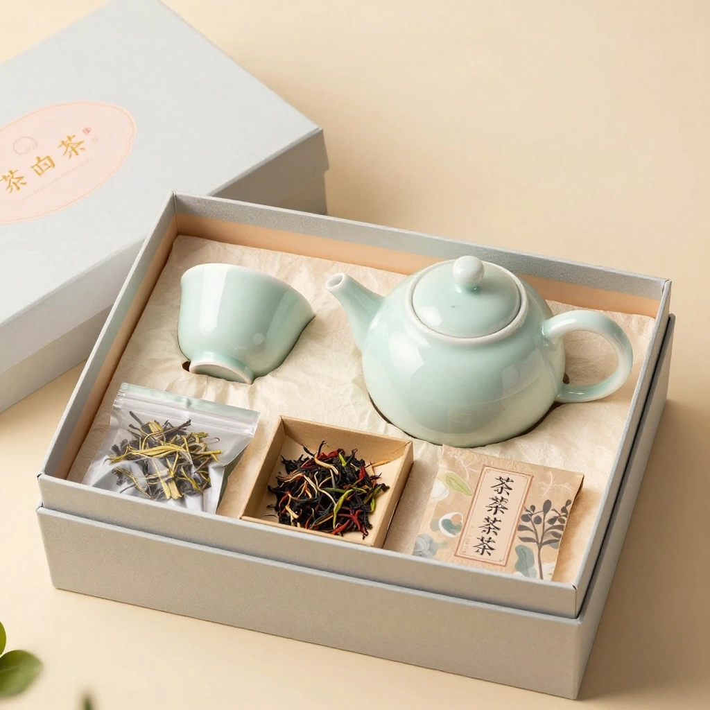 Elegant Teapot and Tea Sampler Set