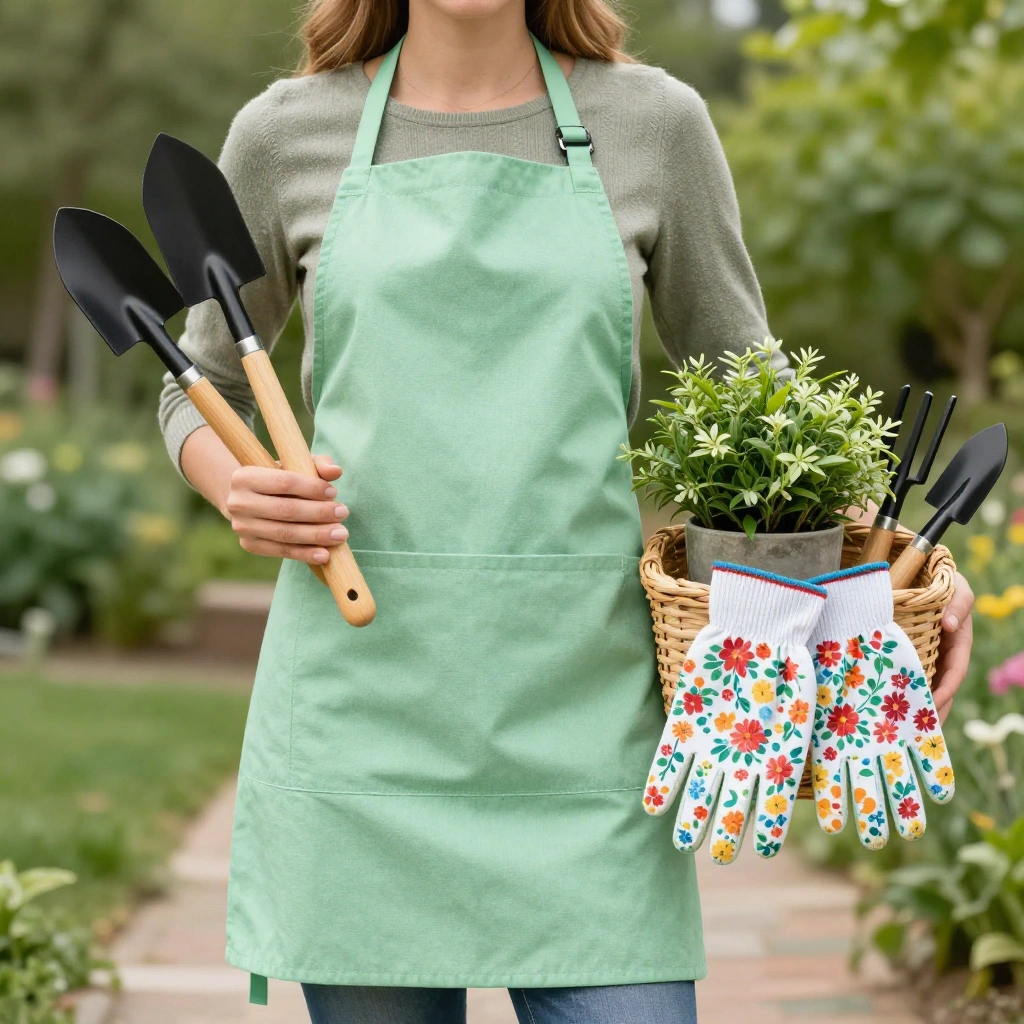 Gardening Tool Set with a Personalized Apron