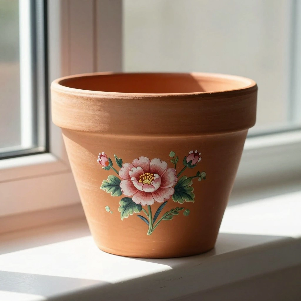 Hand-Painted Flower Pot